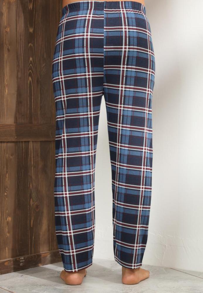 Pantaloni de Pijama ,Barbati,Culoare Albastru cu Rosu,Engros